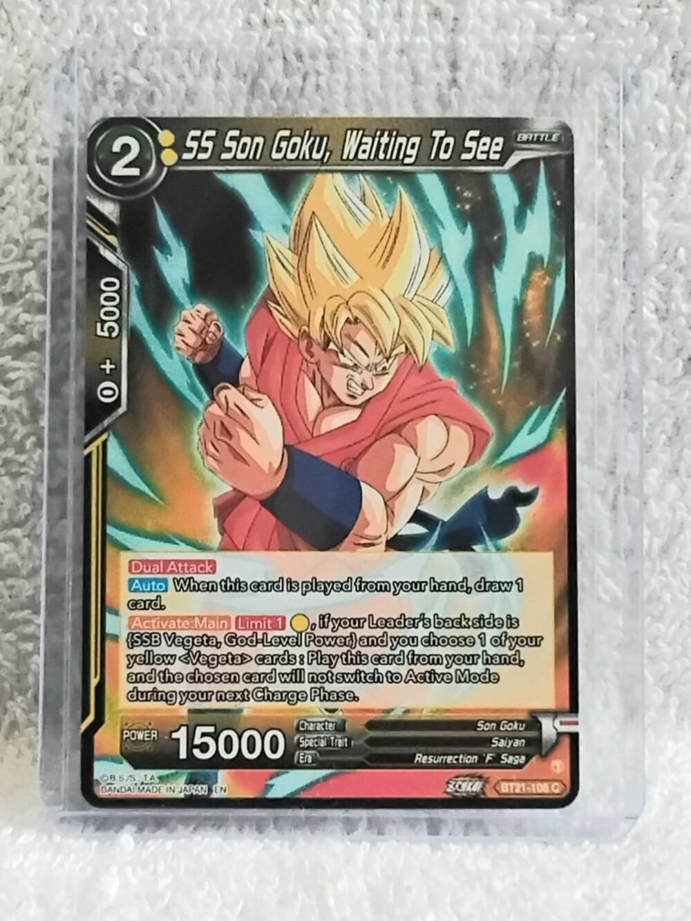 5/$20 Mint 2023 SS Son Goku, Waiting To See Dragon Ball Super C Card BT21_108!!